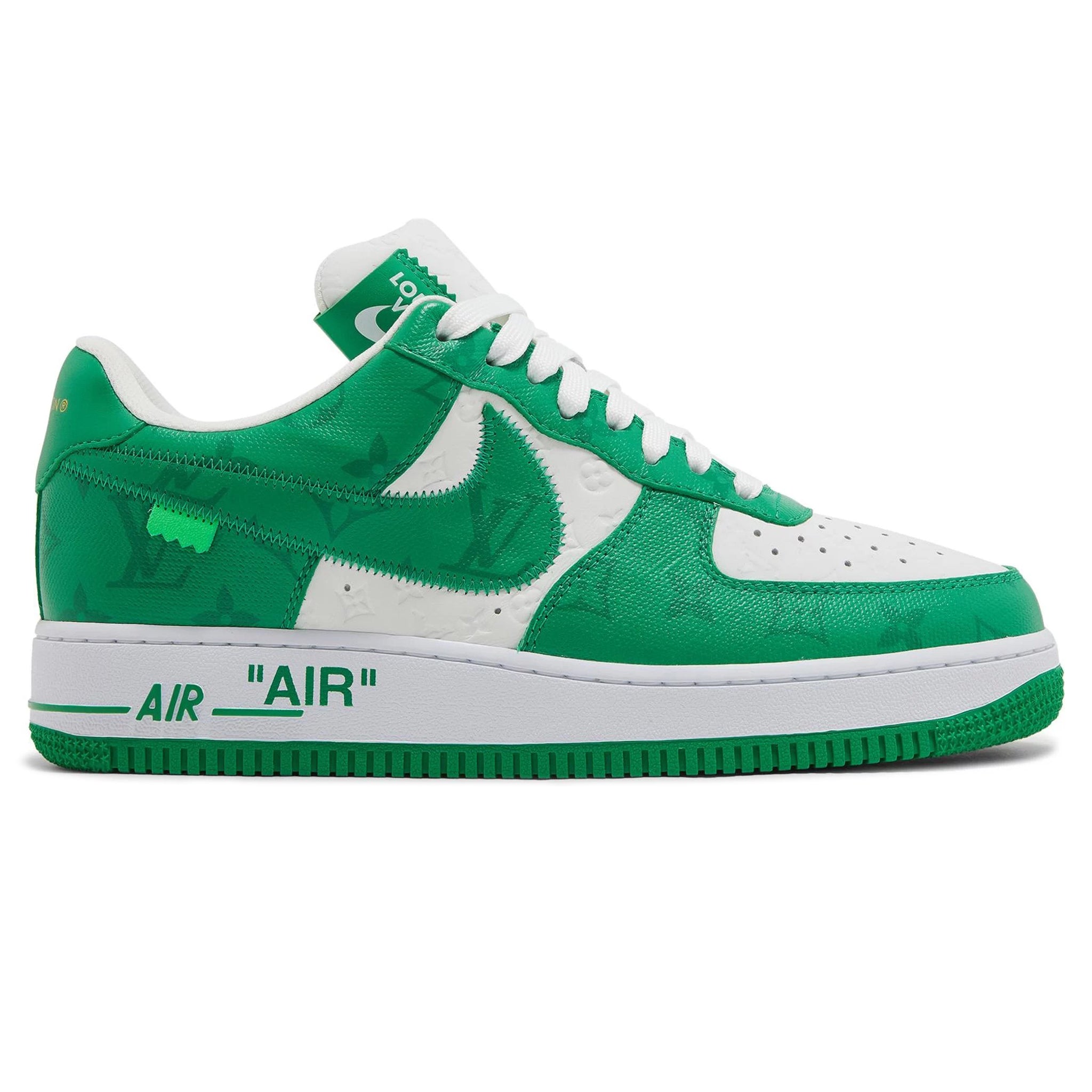 Image of Louis Vuitton x Nike Air Force 1 Low White Green